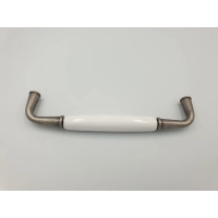 Uchwyt meblowy UP16 nikiel / porcelana WHT 128mm