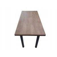Stół do kuchni jadalni gruby blat dąb lefkas 120 x 60 x 75 cm nogi czarne