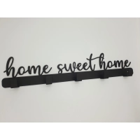 Wieszak wiszący metal home sweet home Gamet czarny