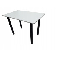 Stół do kuchni jadalni biały 120 x 60 x 72,6 cm nogi czarne