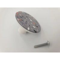 Gałka meblowa do pokoju młodzieżowego, terazzo szare Gamet