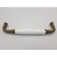 Uchwyt meblowy złoty/porcelana, retro, stylizowany, Gamet