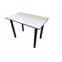 Stół do kuchni jadalni biały czarne obrzeże 120 x 60 x 72,6 cm nogi czarne