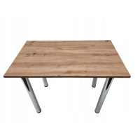 Stół do kuchni jadalni dąb artisan 120 x 60 x 72,6 cm nogi chromowane