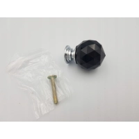 Uchwyt meblowy gałka czarny połysk, Gamet, szkło