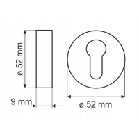 Klamka wewnętrzna czarna okrągła metalowa Szyld z otworem na wkładkę (656)