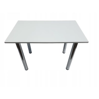 Stół do kuchni jadalni biały 100 x 60 x 72,6 cm nogi chromowane