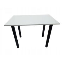 Stół do kuchni jadalni biały 120 x 60 x 72,6 cm nogi czarne