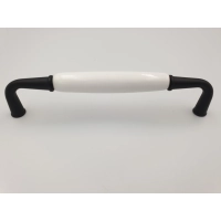 Uchwyt meblowy klasyczny porcelanowy czarny matowy retro Gamet