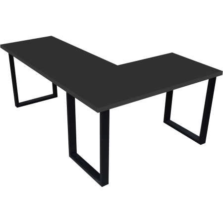 BIURKO NAROŻNE LOFT KOMPUTEROWE PRAWE LEWE 200 x 135 BLAT 36mm CZARNE