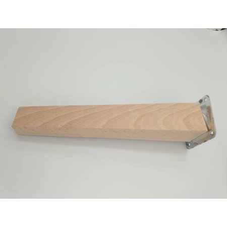 Nóżka skośna do mebli trapez buk 25 cm z blachą