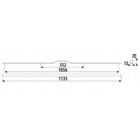 Uchwyt meblowy GAMET UA130 szarozielony 352 1056mm