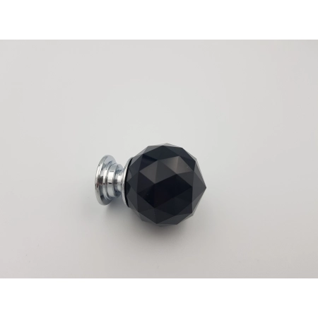 Uchwyt meblowy gałka czarny połysk, Gamet, szkło