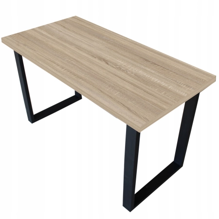 STÓŁ DO SALONU LOFTOWY INDUSTRIALNY 4/6 OSÓB 135x65 GRUBY BLAT DĄB SONOMA