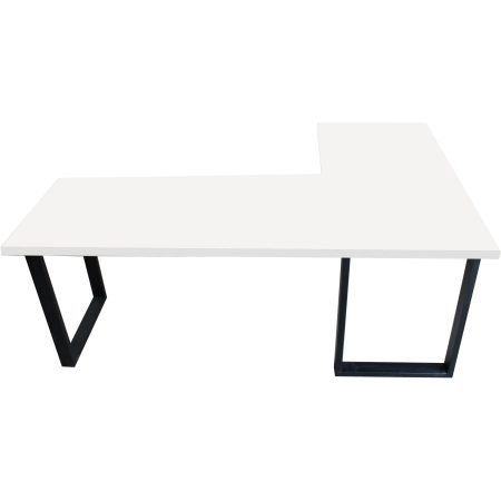 BIURKO NAROŻNE LOFT KOMPUTEROWE LEWE 200 x 135 BLAT 36mm BIAŁE GAMINGOWE