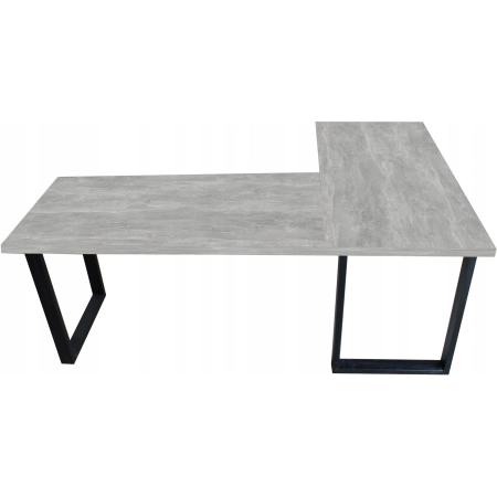 BIURKO NAROŻNE LOFT KOMPUTEROWE LEWE DUŻE 200 x 135 BLAT 36mm BETON