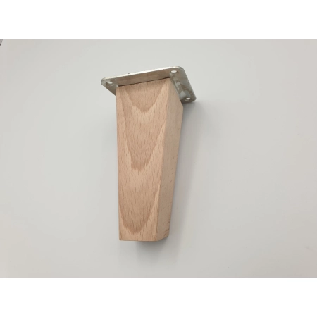 Nóżka skośna do mebli trapez buk 12 cm z blachą