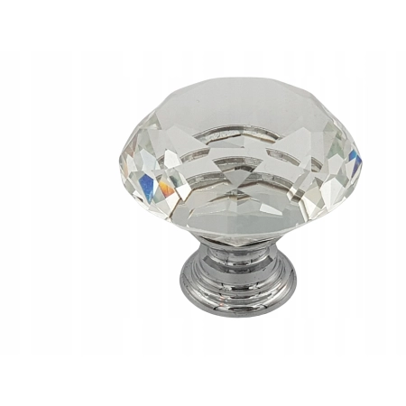 Uchwyt meblowy gałka błyszcząca, kryształ Gamet
