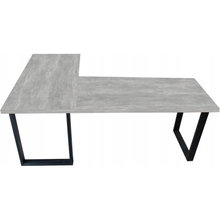 BIURKO NAROŻNE LOFT KOMPUTEROWE PRAWE DUŻE 200 x 135 BLAT 36mm BETON