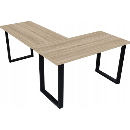 BIURKO NAROŻNE LOFT KOMPUTEROWE LEWE DUŻE 200 x 135 BLAT 36mm SONOMA