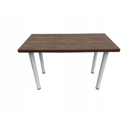 Stół do kuchni jadalni gruby blat dąb lefkas 120 x 60 x 75 cm nogi białe