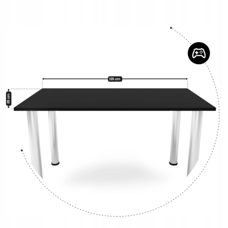 BIURKO GAMINGOWE DLA GRACZY KOMPUTEROWE DUŻE STABILNE CAŁE BIAŁE