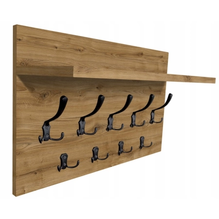 Wieszak ścienny do przedpokoju z półką loft ODWIECZNY - wybór haczyków