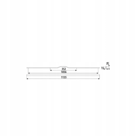 Uchwyt meblowy GAMET złoty mat 113,5 cm UA130-352-1056 symetryczny (14B)