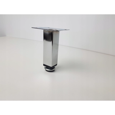 Noga meblowa kwadratowa regulowana 10 cm chrom