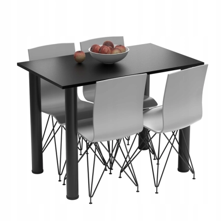 Stół do kuchni jadalni czarny 120 x 60 x 72,6 cm loft nogi czarne