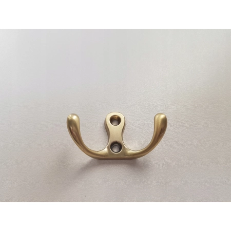 Wieszak meblowy haczyk podwójny złoty mat, retro