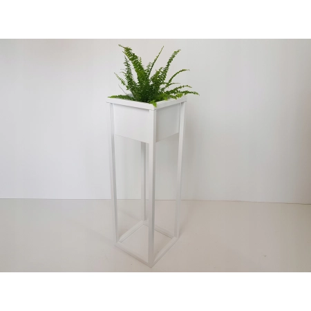 Kwietnik Stojący Stojak na kwiaty loft biały 70cm