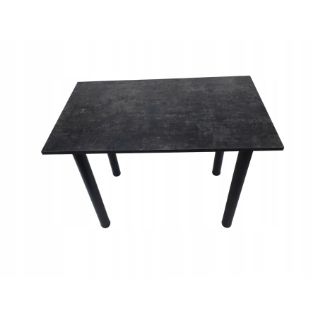 Stół do kuchni jadalni beton ciemny 100 x 60 x 72,6 cm nogi czarne