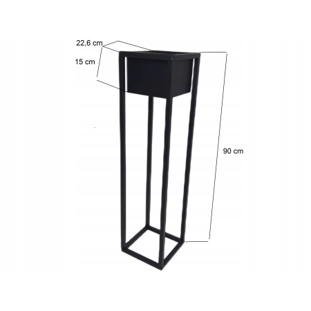 Kwietnik Stojący Stojak na kwiaty loft czarny 90cm