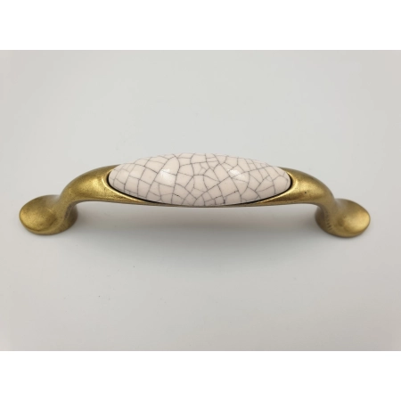 Uchwyt meblowy złoty/porcelana retro stylizowana UP19-96-GAB-MLK-4