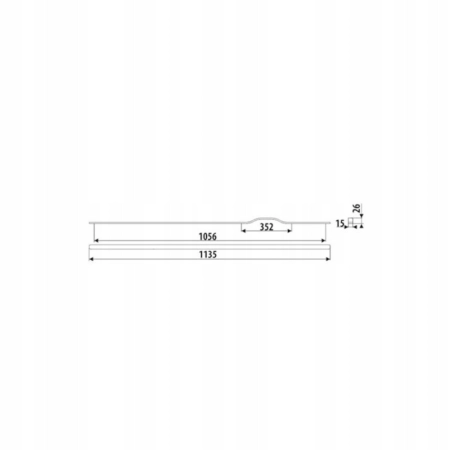 Uchwyt meblowy klasyczny czarny matowe 113,5 x 1,5 x 2,6 cm (6B)