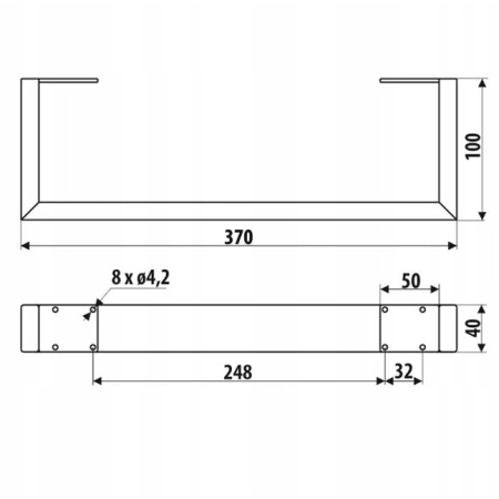 Noga meblowa czarna do szafki RTV, komody, loftowa 120mm (81)