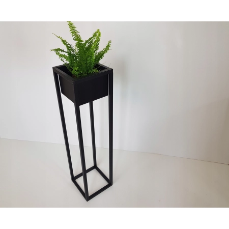 Kwietnik Stojący Stojak na kwiaty loft czarny 70cm