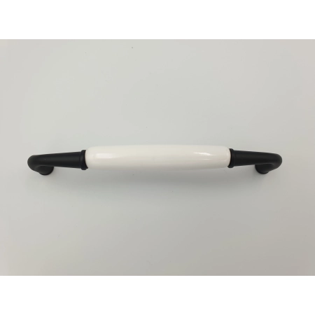 Uchwyt meblowy klasyczny porcelanowy czarny matowy retro Gamet