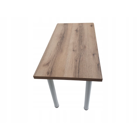 Stół do kuchni jadalni gruby blat dąb halifax 135 x 65 x 75 cm nogi białe