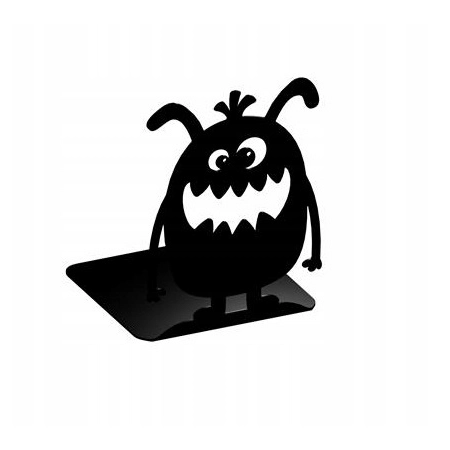 Podpórka do książek dla dzieci potworek metalowy czarna Gamet 14,4 cm