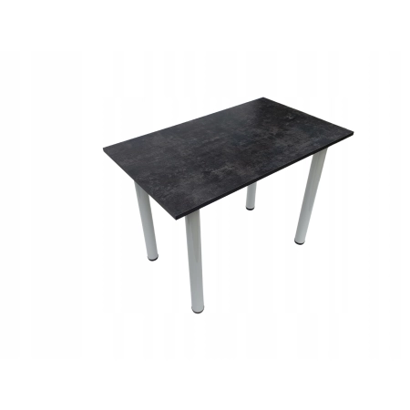 Stół do kuchni jadalni beton ciemny 100 x 60 x 72,6 cm nogi białe