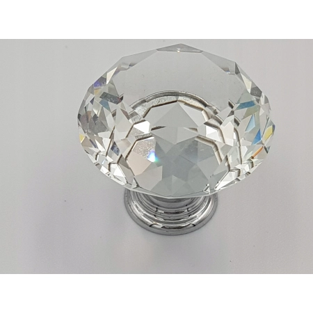 Uchwyt meblowy gałka błyszcząca, kryształ Gamet