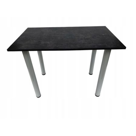Stół do kuchni jadalni beton ciemny 100 x 60 x 72,6 cm nogi białe
