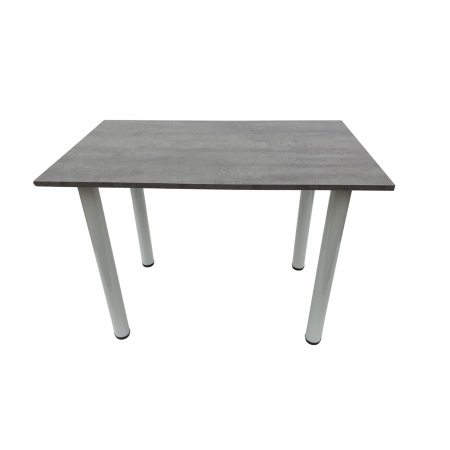 Stół do kuchni jadalni beton jasny 100 x 60 x 72,6 cm nogi białe