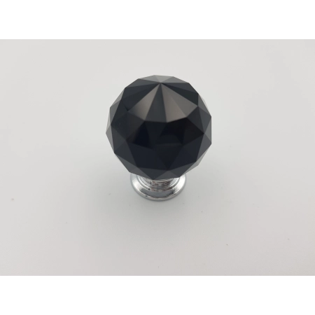 Uchwyt meblowy gałka czarny połysk, Gamet, szkło