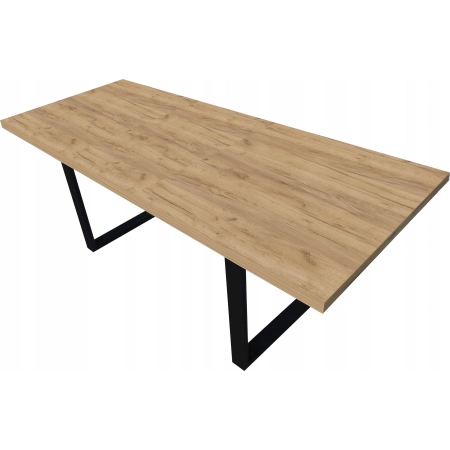 Stół LOFT DLA 6/8/10 osób 140/180 80cm DĄB CRAFT ZŁOTY ROZKŁADANY MASYWNY