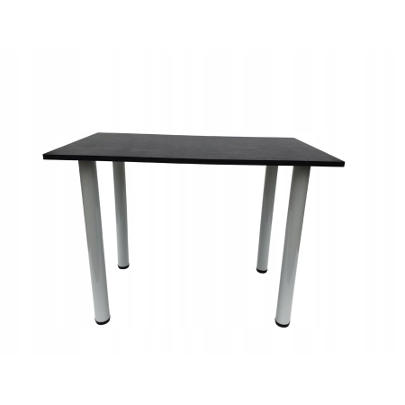 Stół do kuchni jadalni beton ciemny 120 x 60 x 72,6 cm nogi białe