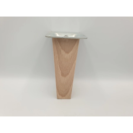 Nóżka skośna do mebli trapez buk 12 cm z blachą