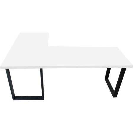 BIURKO NAROŻNE LOFT KOMPUTEROWE PRAWE 200 x 135 BLAT 36mm BIAŁE GAMINGOWE